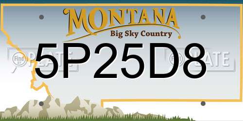 5P25D8 Montana License Plate