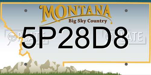 5P28D8 Montana License Plate