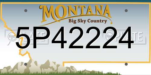 5P42224 Montana License Plate