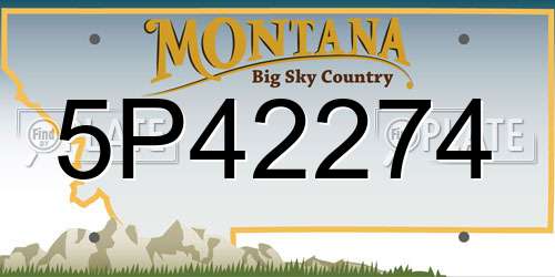 5P42274 Montana License Plate