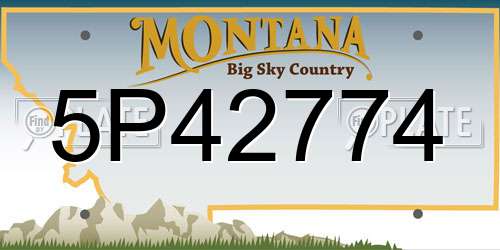 5P42774 Montana License Plate