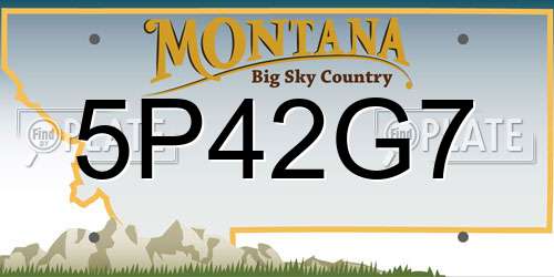 5P42G7 Montana License Plate