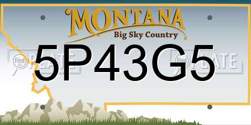 5P43G5 Montana License Plate