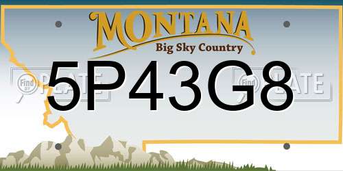 5P43G8 Montana License Plate