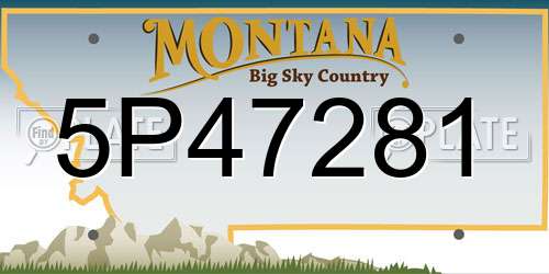 5P47281 Montana License Plate