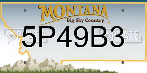 5P49B3 Montana License Plate