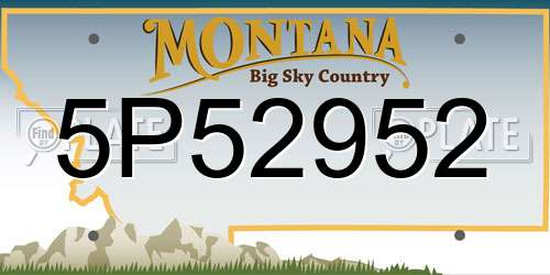 5P52952 Montana License Plate
