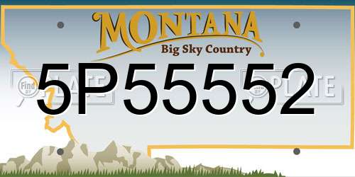 5P55552 Montana License Plate