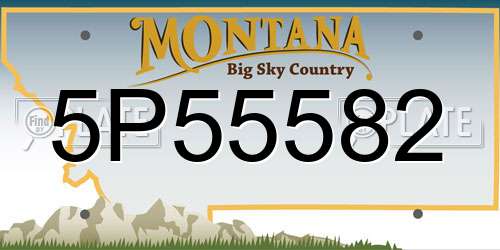 5P55582 Montana License Plate