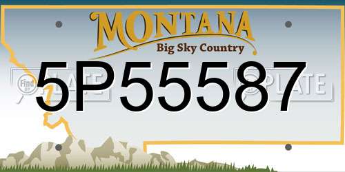 5P55587 Montana License Plate