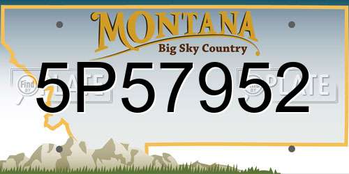 5P57952 Montana License Plate