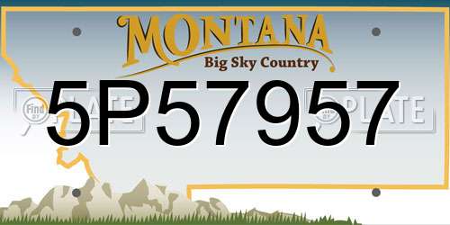 5P57957 Montana License Plate