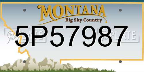 5P57987 Montana License Plate