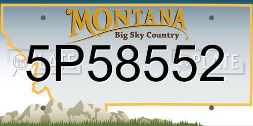 5P58552 Montana License Plate