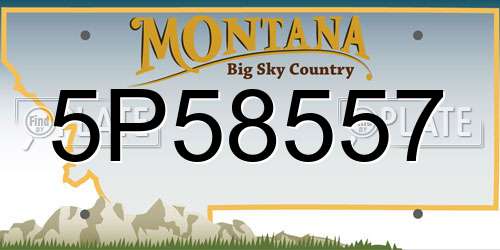 5P58557 Montana License Plate