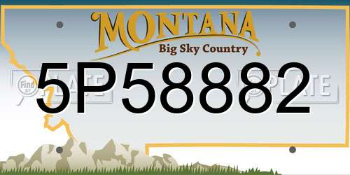 5P58882 Montana License Plate