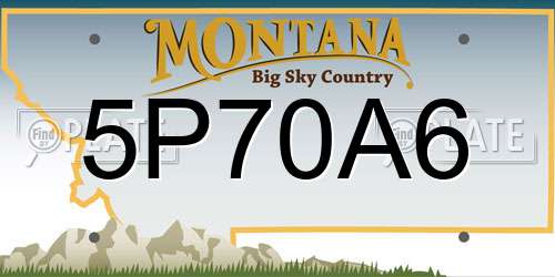 5P70A6 Montana License Plate