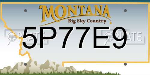 5P77E9 Montana License Plate