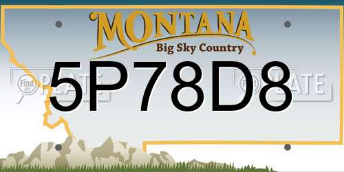 5P78D8 Montana License Plate