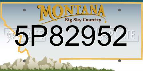 5P82952 Montana License Plate