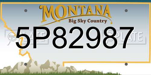 5P82987 Montana License Plate