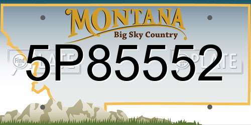 5P85552 Montana License Plate
