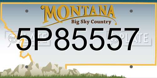 5P85557 Montana License Plate