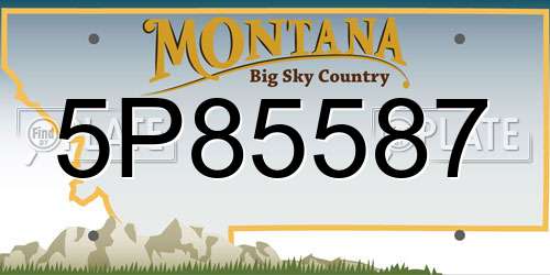 5P85587 Montana License Plate