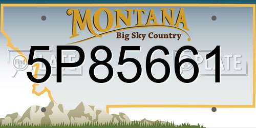 5P85661 Montana License Plate