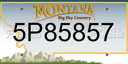 5P85857 Montana License Plate