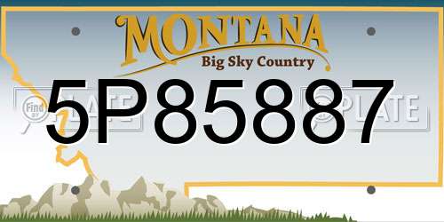 5P85887 Montana License Plate