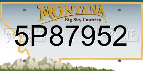5P87952 Montana License Plate