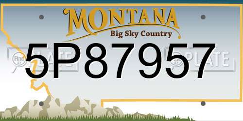 5P87957 Montana License Plate