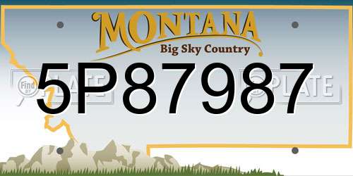 5P87987 Montana License Plate