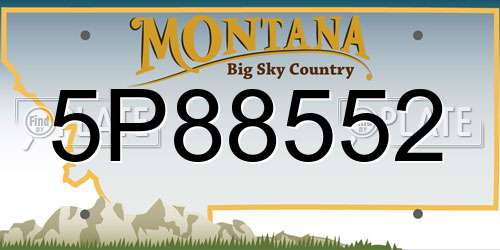5P88552 Montana License Plate
