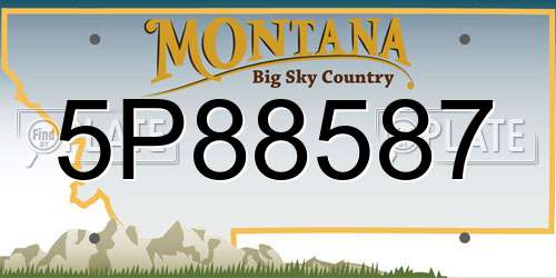 5P88587 Montana License Plate