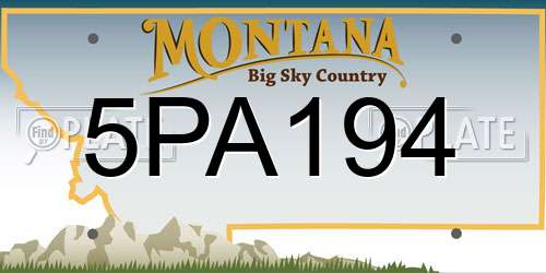 5PA194 Montana License Plate