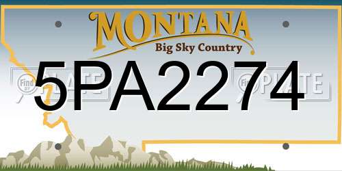 5PA2274 Montana License Plate
