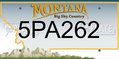 5PA262 Montana License Plate