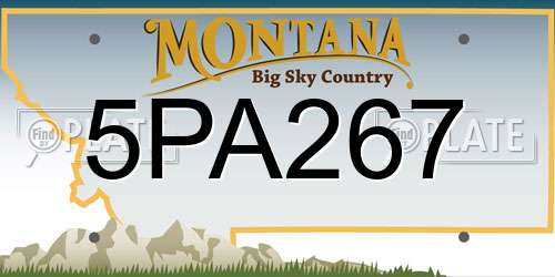 5PA267 Montana License Plate