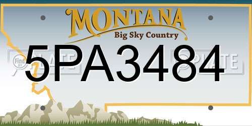 5PA3484 Montana License Plate