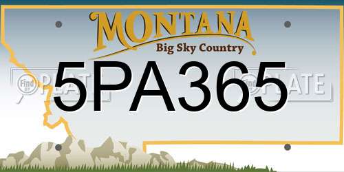 5PA365 Montana License Plate