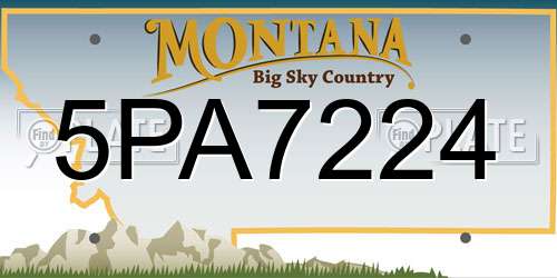 5PA7224 Montana License Plate