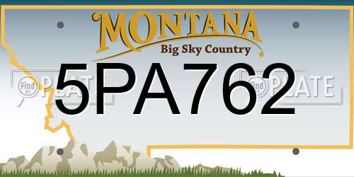 5PA762 Montana License Plate