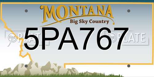 5PA767 Montana License Plate