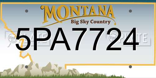 5PA7724 Montana License Plate