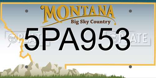 5PA953 Montana License Plate