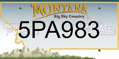 5PA983 Montana License Plate
