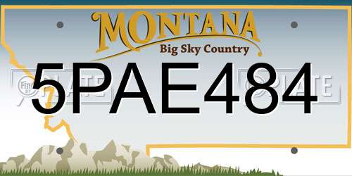 5PAE484 Montana License Plate