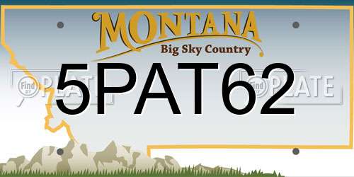 5PAT62 Montana License Plate
